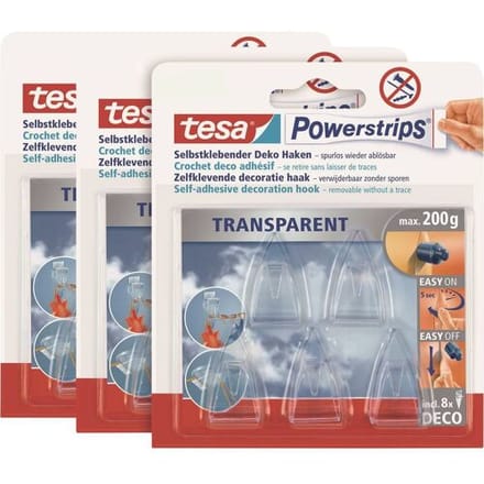 tesa POWERSTRIPS® Kleefhaak Small Transparant Inhoud: 15 stuk(s)