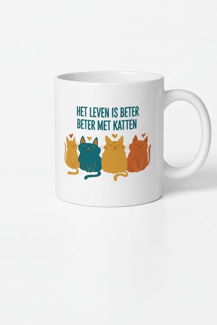 Het Leven Is Beter Met Katten Mok - Koffiemok Cadeau Idee
