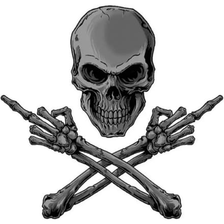 Stickers Lethal Threat Middle Finger Skull