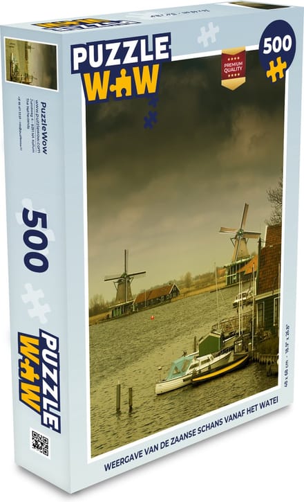 Puzzel Weergave van de Zaanse Schans vanaf het water - Legpuzzel - Puzzel 500 stukjes