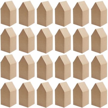 Adventskalender kartonnen huisjes - kraft Paper