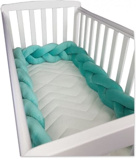 Bedbumper Gevlochten 280 cm - Scandinavisch Groen - Minky Polyester