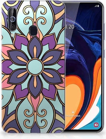 Samsung Galaxy A60 TPU Case Purple Flower