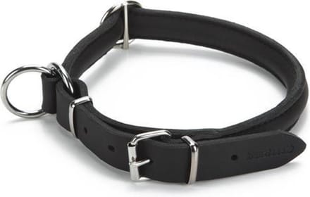 Beeztees leren halsband Djenga. Zwart. 45 cm.
