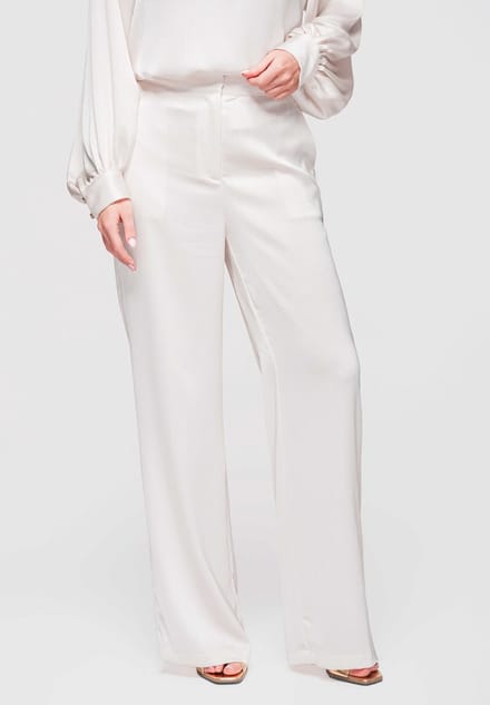 OMBRE Broek - Regular Fit - Rits - Effen Gebroken wit S