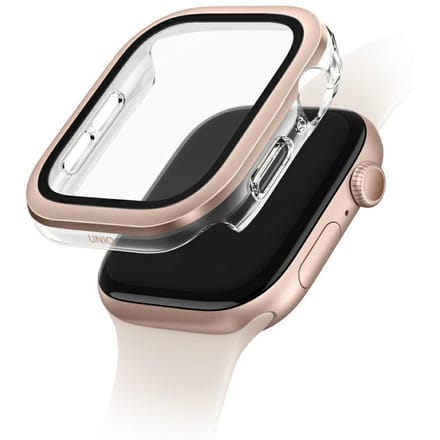 UNIQ Voute Tempered Glass Case for Apple Watch 10 46mm - Rose Gold