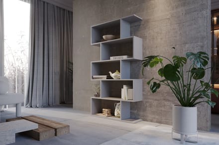 Meubel Square - Boekenkast DIAMOND - Grijs - Opbergkast - Boekenplank