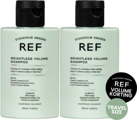 REF Stockholm - Weightless Volume Shampoo + 2x 100ml + Travelsize Voordeel