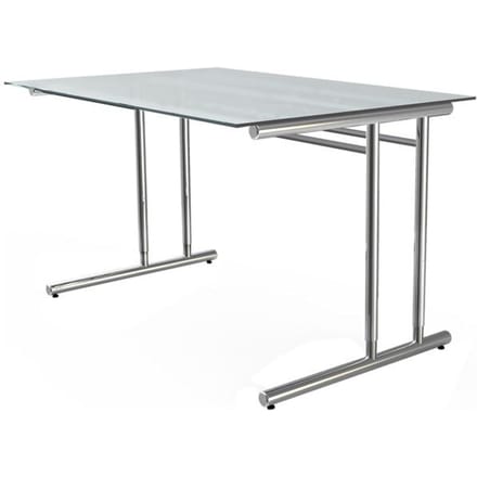 Bureautafel Toledo, in hoogte verstelbaar, C-poot, glazen blad, B 1200 x D 800 mm