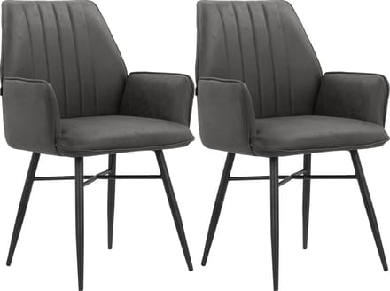 Anzo-Eetkamerstoel - 2 Pack - Antraciet