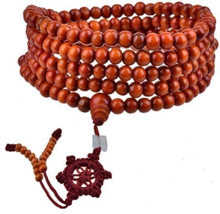 Fako Bijoux® - Buddha Armband - Sandelhout - XL - Roodbruin