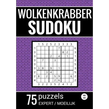 Wolkenkrabber Sudoku - Nr. 42 - 75 Puzzels - Expert / Moeilijk - Sudoku Puzzelboeken