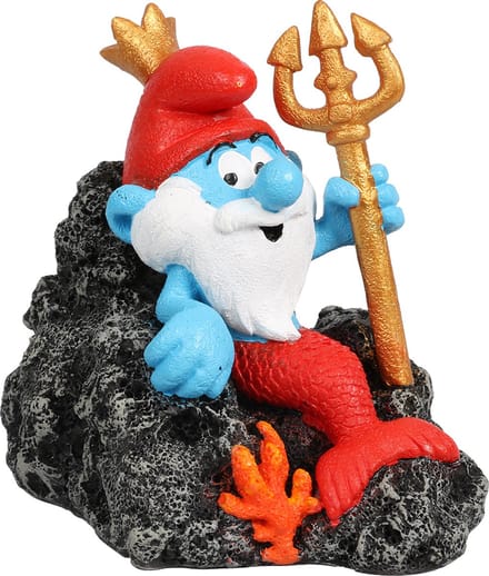Aqua della smurfen onderwater neptunus 9,4x6,8x8,5cm meerkleurig