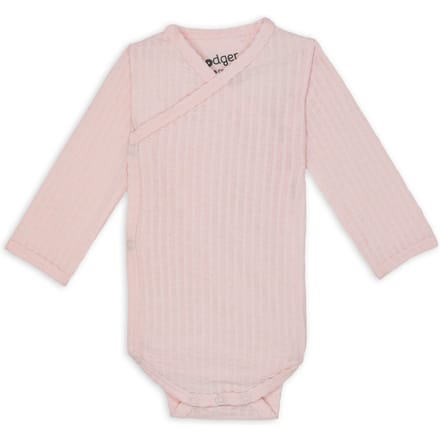 Baby romper lange mouw 56 - Overslagromper - Roze - Zacht katoen