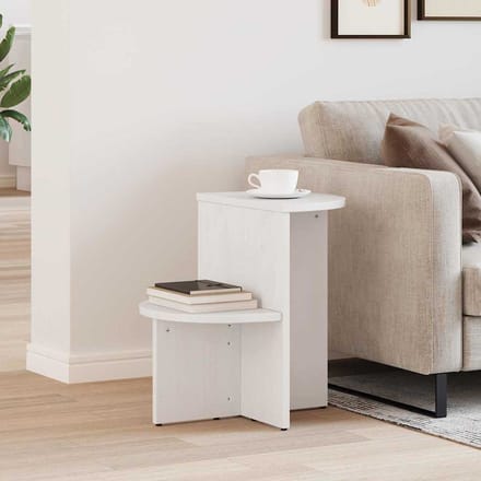 vidaXL - Salontafel - Wit - 50 - x - 40 - x - 50 - cm - Massief - grenenhout