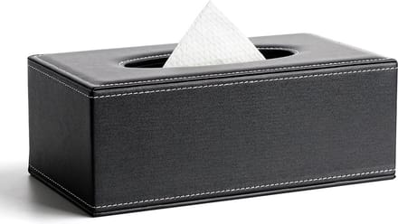 Tissue box Kunstleer - Tissues Tissuedoos - Luxe doos voor Servetten - Zakdoekjeshouder - Tissue box houder - Zwart
