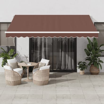 vidaXL - Luifel - automatisch - uittrekbaar - 400x350 - cm - bruin