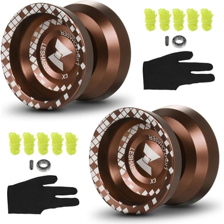 2-pack professionele jojo-ballen Responsieve jojo van aluminiumlegering met niet-reagerende lagers voor 2 bruin