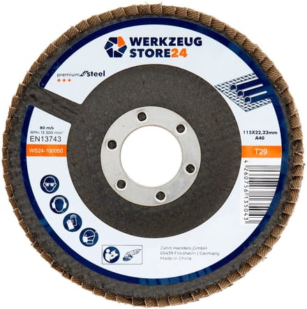 WS24 10x Lamellenschijf 115 mm gebogen aluminiumoxide K 40 - WS24-100050