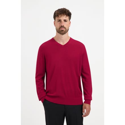 MERSO V-Hals – Merino Trui – 100% Merino Wol – Ember Red