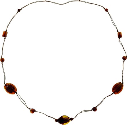 Behave - Lange ketting - Glaslook kralen trend - Bruin - 104 cm