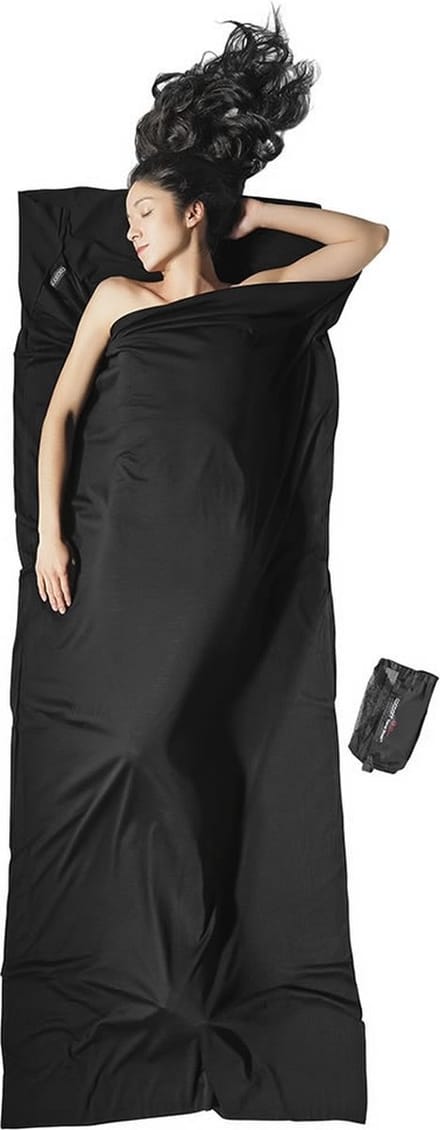 Cocoon Travelsheet, 100% Merino Wool (Maat - 220 x 85 cm, Kleur - BLACK)