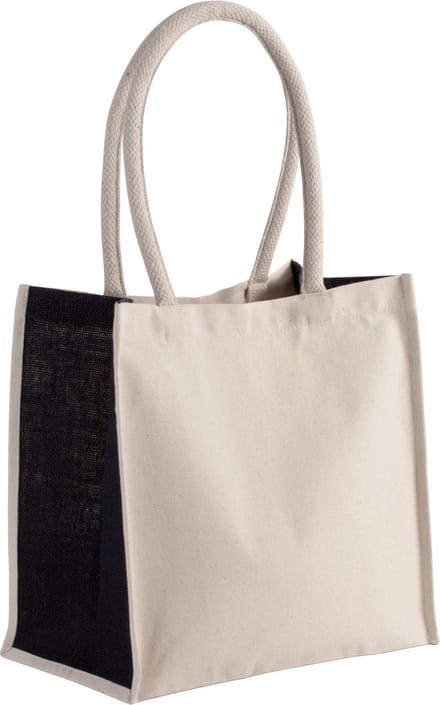 Kimood Shopper van katoen/jute - 17 L KI0255 - NATURAL / BLACK - One size