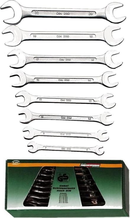 Brüder Mannesmann M 110-08DIN Dubbele steeksleutelset 8-delig Sleutelbreedte (metrisch) 6 - 22 mm