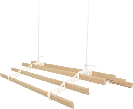 Kledingrek plafond katrol - ivoor - 1.4m - 6-latten