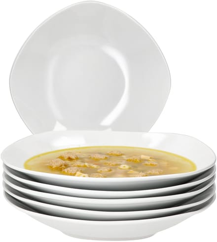 MamboCat Set van 6 LOTTA soepborden wit porselein 21,8cm