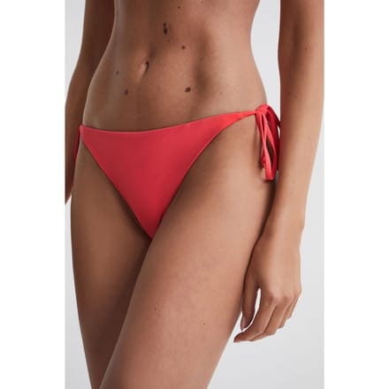Reiss Ripley Tie Side Bikini — Bright Coral Größe: 16 | Bikinis Outlet | Damen | Orange