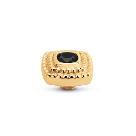 Melano Vivid Maze CZ steentje Zwart Goud | 10 mm