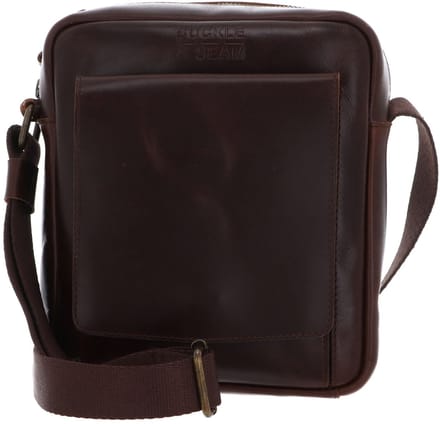 BUCKLE & SEAM schoudertas Collector Reporter Bag Brown / Blu bruine