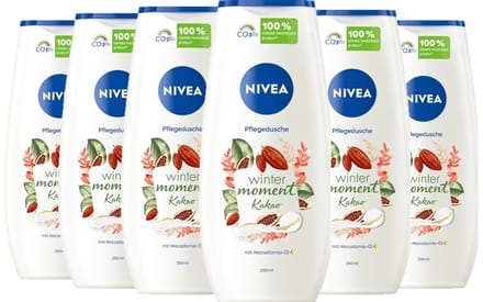 Nivea Winter Moment Kakao Shower Cream - 6 x 250 ml - Cacao