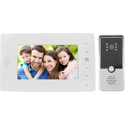Caméra Sonnette Vidéo avec Moniteur TFT 7 Pouces Filaire Vision Nocturne Conversation Bidirectionnelle Vidéo Surveillance US Plug