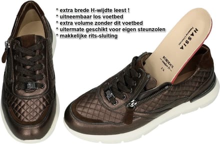 Hassia -Dames - bruin donker - sneakers - maat 36.5