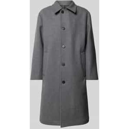 Lange jas van pure wol met knoopsluiting, model 'NOVELLO'