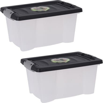 Storage Solutions Opslagbak/opbergdoos/organizer - 4x stuks - met deksel - kunststof - 9 Liter
