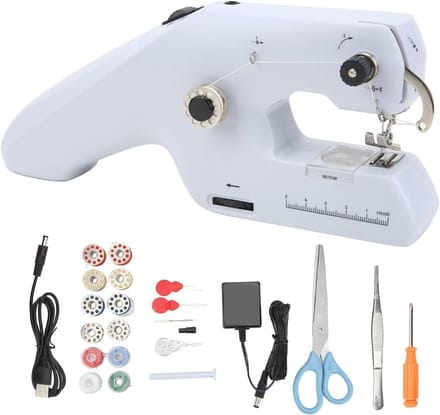 Handnaaimachine - Draagbare Naaimachine - Kleine Reparaties - Dubbele Draad Systeem - Compact Formaat - One Color