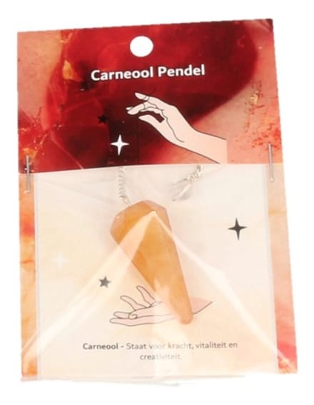 Pendel facet + kaart Carneool