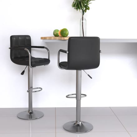 vidaXL - Barstoelen - 2 - st - kunstleer - zwart
