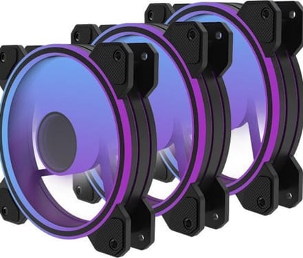 PREYON Eagle Eye 120 - 3x 120 mm PWM ARGB fan - PC Ventilator Koeling - Mirror Effect - 1800 RPM - Zwart