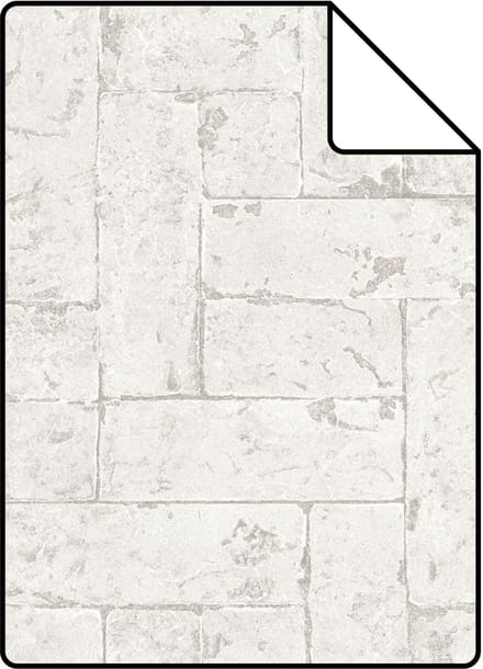 Proefstaal Origin Wallcoverings behang bakstenen gebroken wit - 26,5 x 21 cm - 347567-S