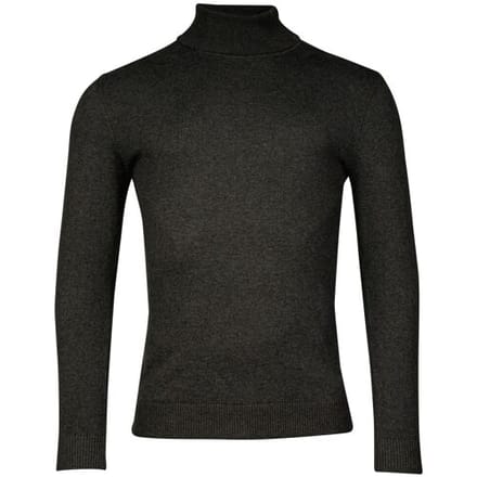 Baileys Trui Rollneck Cotton Cashmere Single Knit Dark Grey / male