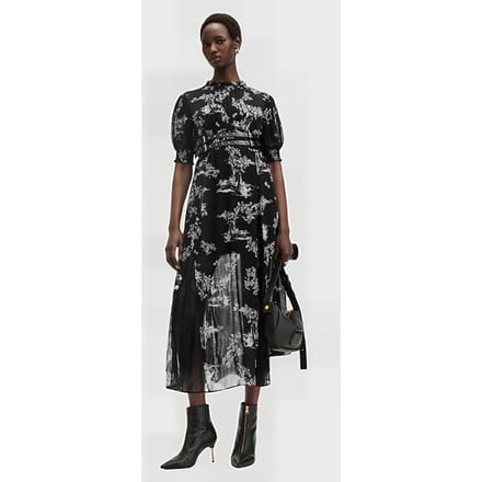 AllSaints Laverna Dress Maria Black Größe: 2 | Midikleider Outlet | Damen | Schwarz