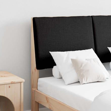 vidaXL Gestoffeerd hoofdbord Zwart 120 cm Massief grenenhout