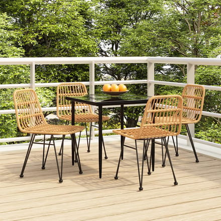 vidaXL - 5-delige - Tuinset - poly - rattan
