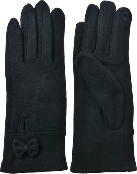 Clayre & Eef Handschoenen Winter 9x23 cm Zwart Polyester