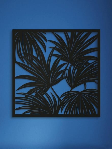 Wanddecoratie | Palmblad in frame - XL (80x80cm)