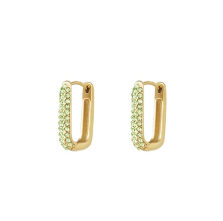 Yehwang Oorbellen - Shimmer Spark - Groen - Stainless Steel